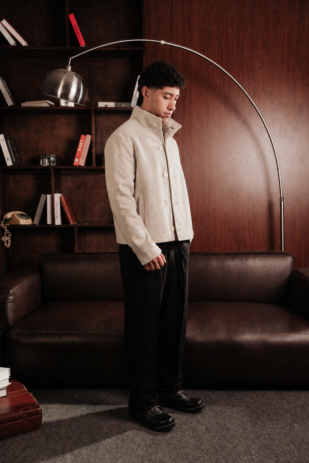 HIGH COLLAR WOOL JACKET