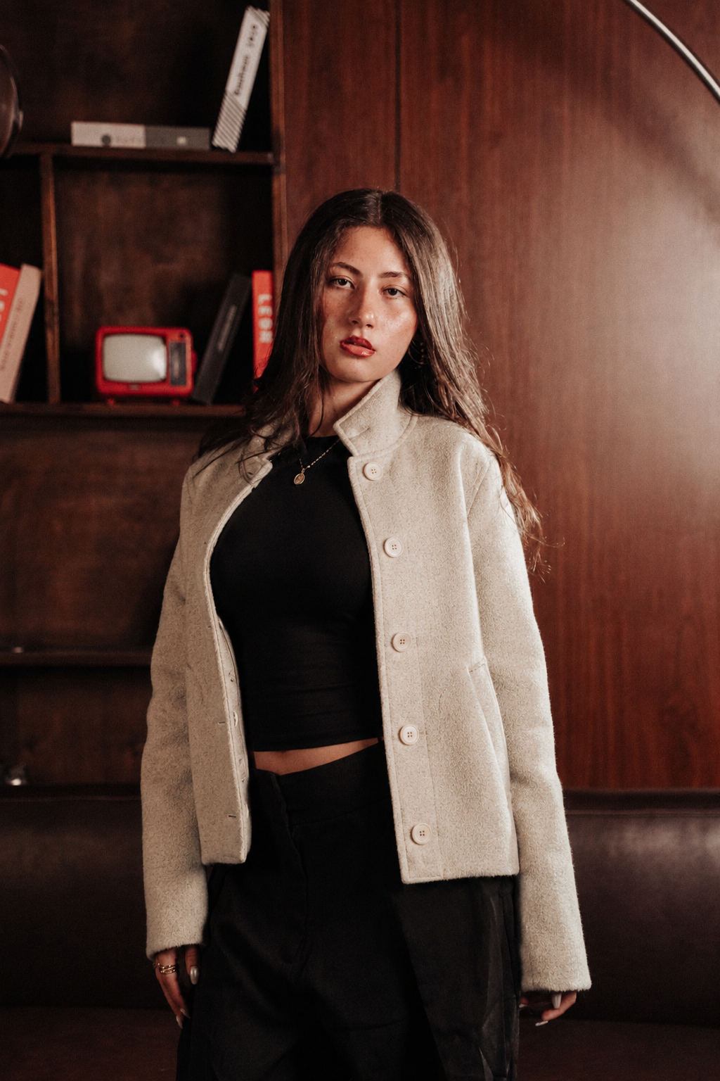 HIGH COLLAR WOOL JACKET