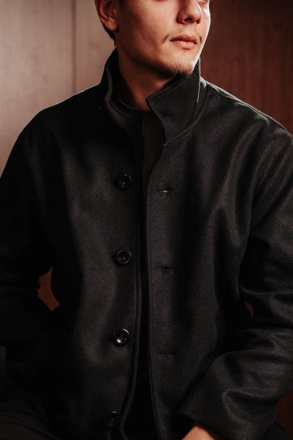 HIGH COLLAR WOOL JACKET