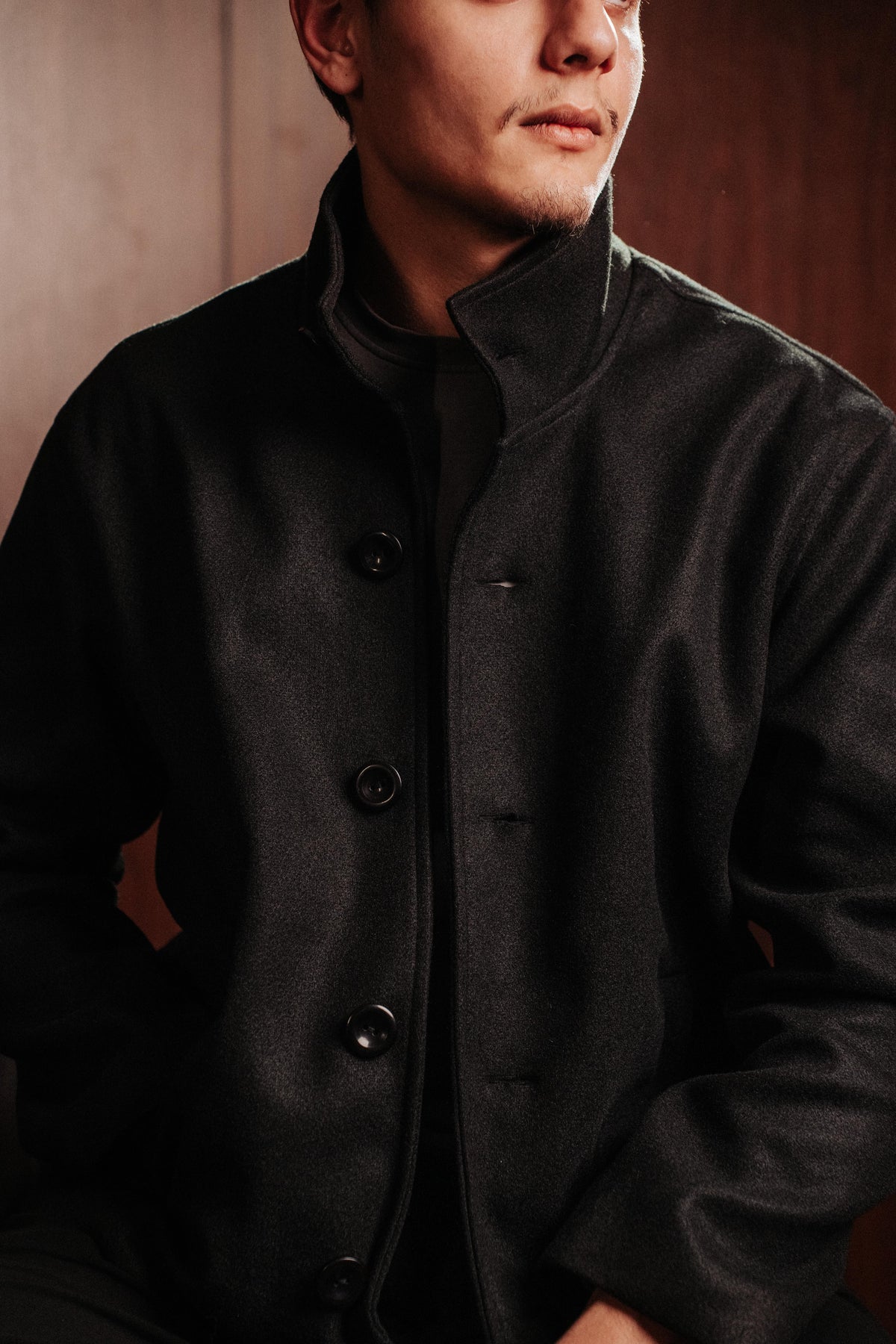 HIGH COLLAR WOOL JACKET