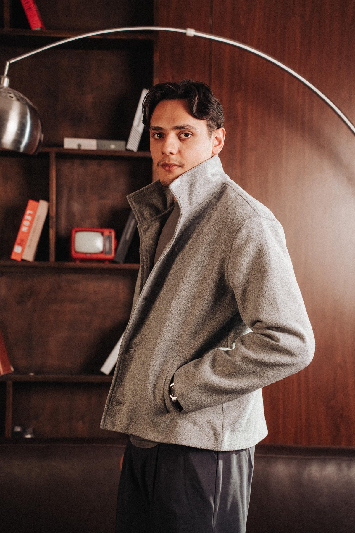 HIGH COLLAR WOOL JACKET